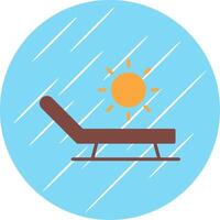 Sunbathing Flat Circle Icon Design vector