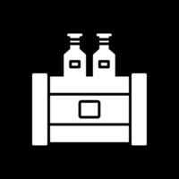 Beer Box Glyph Inverted Icon Design vector