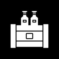 Beer Box Glyph Inverted Icon Design vector