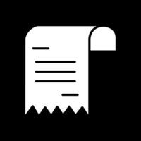 Receipt Glyph Inverted Icon Design vector