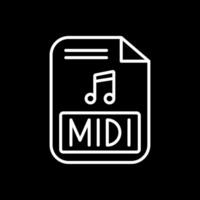 midi línea invertido icono diseño vector