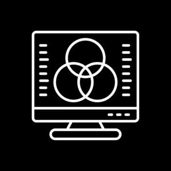 Desktop Computer Line Inverted Icon Design vector
