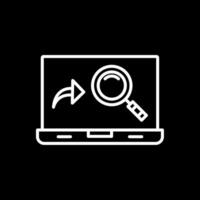 Magnifying Glass Line Inverted Icon Design vector