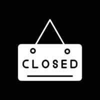 Closed Sign Glyph Inverted Icon Design vector