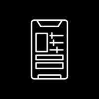 Smartphone Line Inverted Icon Design vector