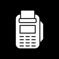 pos terminal glifo invertido icono diseño vector