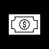 Money Glyph Inverted Icon Design vector