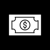 dinero glifo invertido icono diseño vector