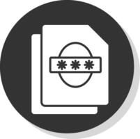 Security File Faceprint Glyph Shadow Circle Icon Design vector