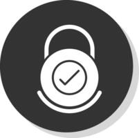 Security Check Glyph Shadow Circle Icon Design vector
