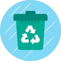 Recycle Bin Flat Circle Icon Design vector