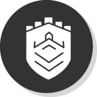 Security Castle Tech Glyph Shadow Circle Icon Design vector