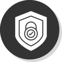 Security Check Glyph Shadow Circle Icon Design vector