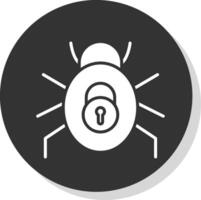 Security Bug Glyph Shadow Circle Icon Design vector