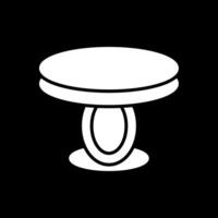 Dining Table Glyph Inverted Icon Design vector