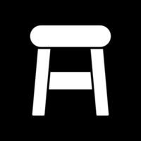 Stool Glyph Inverted Icon Design vector