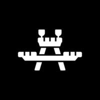 Picnic Table Glyph Inverted Icon Design vector