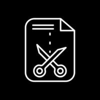 Cutting Line Inverted Icon Design vector