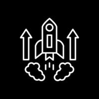 Rocket Line Inverted Icon Design vector