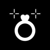 Wedding Ring Glyph Inverted Icon Design vector