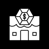 Pawn Shop Glyph Inverted Icon Design vector