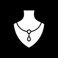 Necklace Glyph Inverted Icon Design vector