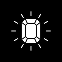 Gem Glyph Inverted Icon Design vector