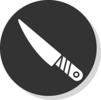 cuchillo glifo sombra circulo icono diseño vector