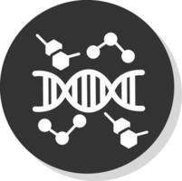 DNA Glyph Shadow Circle Icon Design vector