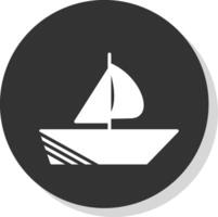 Boat Glyph Shadow Circle Icon Design vector