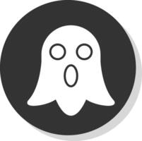 fantasma glifo sombra circulo icono diseño vector