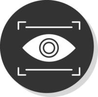 Eye Scan Glyph Shadow Circle Icon Design vector
