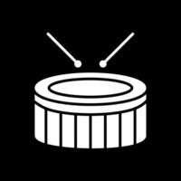 Snare Drum Glyph Inverted Icon Design vector