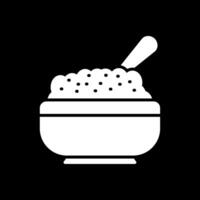 Curry Rice Glyph Inverted Icon Design vector