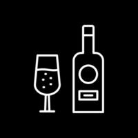 vino botella línea invertido icono diseño vector