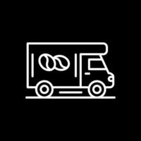 café camión línea invertido icono diseño vector