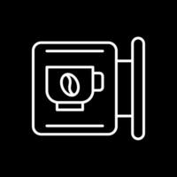 Cafe Signage Line Inverted Icon Design vector