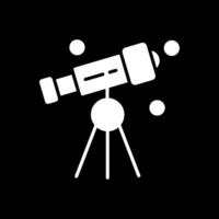 telescopio glifo invertido icono diseño vector