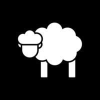 Sheep Glyph Inverted Icon Design vector