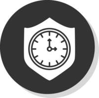 Reliablity Glyph Shadow Circle Icon Design vector
