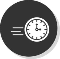 en hora glifo sombra circulo icono diseño vector