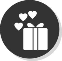 Gift Box Glyph Shadow Circle Icon Design vector