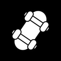 Skateboard Glyph Inverted Icon Design vector