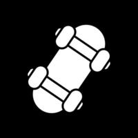 patineta glifo invertido icono diseño vector