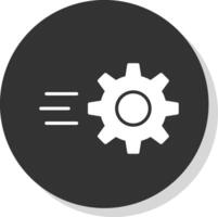 Gear Glyph Shadow Circle Icon Design vector