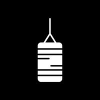 Punching Bag Glyph Inverted Icon Design vector