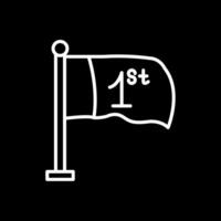 bandera línea invertido icono diseño vector
