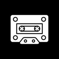 Cassette Glyph Inverted Icon Design vector