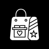 Gift Bag Glyph Inverted Icon Design vector