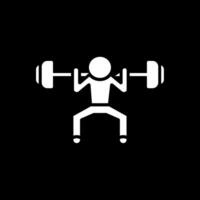 Weight Lifting Glyph Inverted Icon Design vector